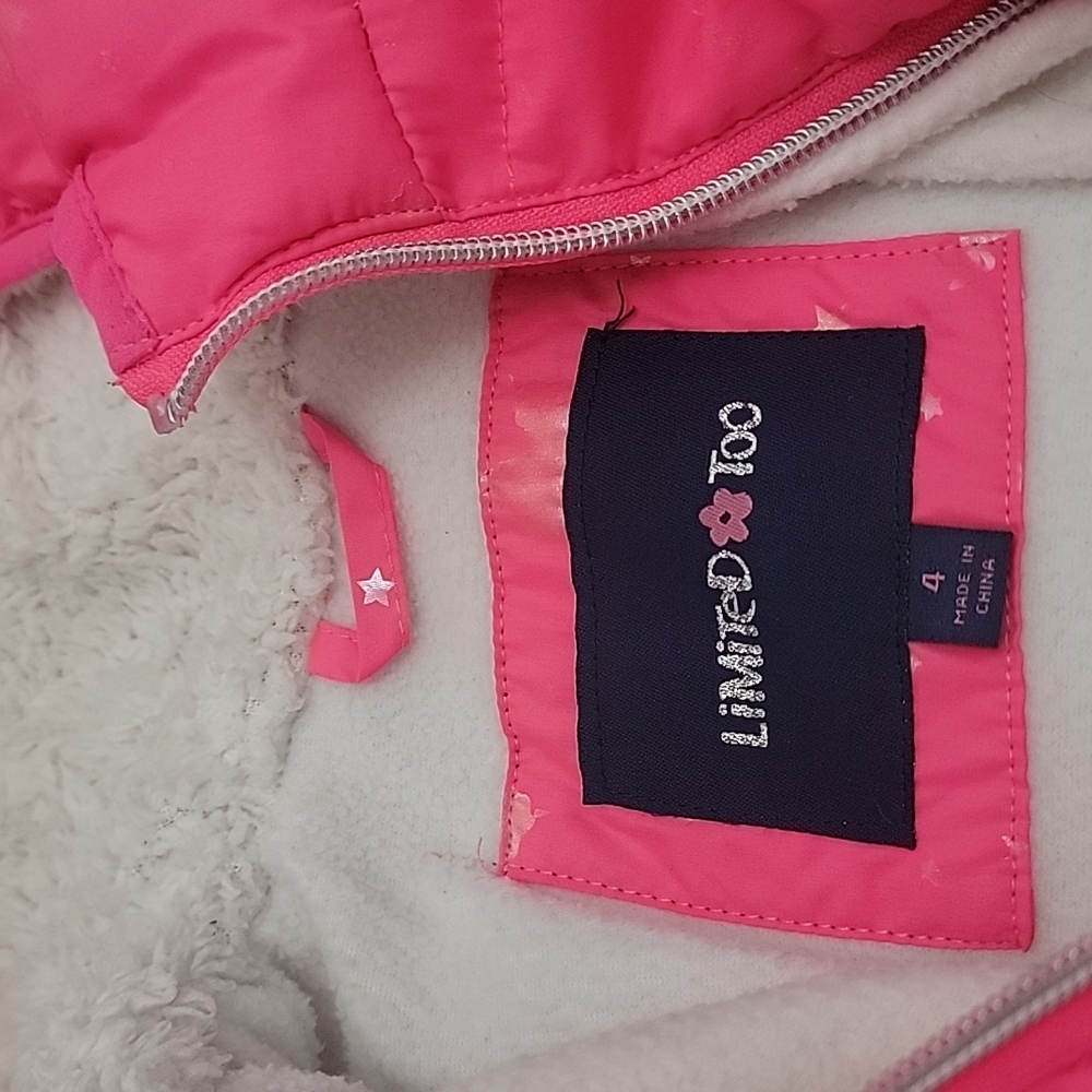 Limited Too hot pink iridescent unicorn puffer coat - Picture 2 of 10